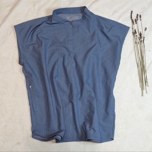 Figs Heather Denim Rafaela top Limited Edition size M